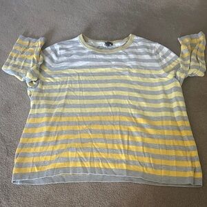 Talbots Yellow and Gray Knit Top